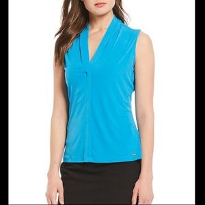 NWT Calvin Klein work shell tank turquoise teal